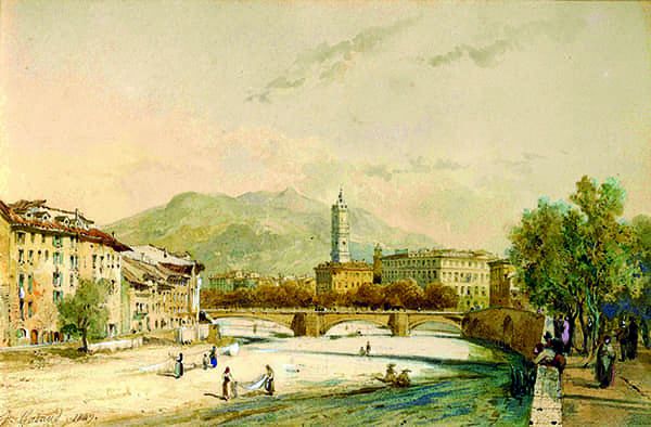 Titre : Nice, le Pont-Vieux sur le Paillon.- Jacques Guiaud