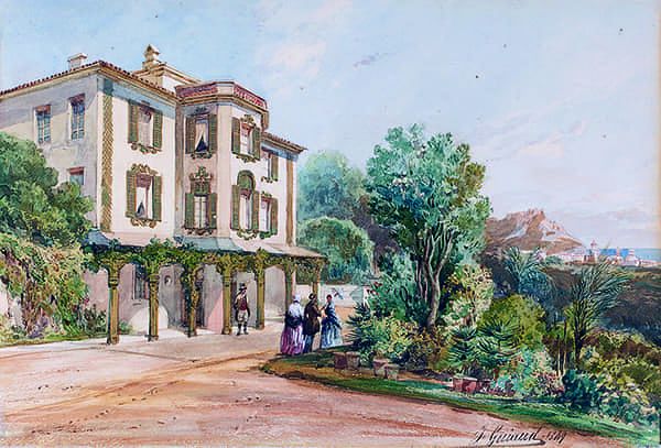 Titre : La Villa Delphine, propriété de la comtesse Potocka près de Nice.- Jacques Guiaud