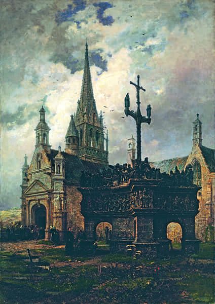 Titre : Église et calvaire de Guimiliau.- Jacques Guiaud