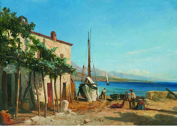 Titre : Pêcheurs sur la Riviera [Monaco].- Jacques Guiaud