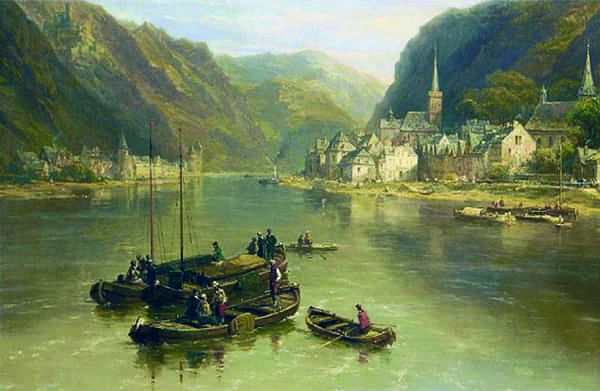 Vue de Saint-Goar sur le Rhin.