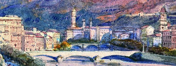 Titre : Vue de Nice depuis le jardin public.- Jacques Guiaud