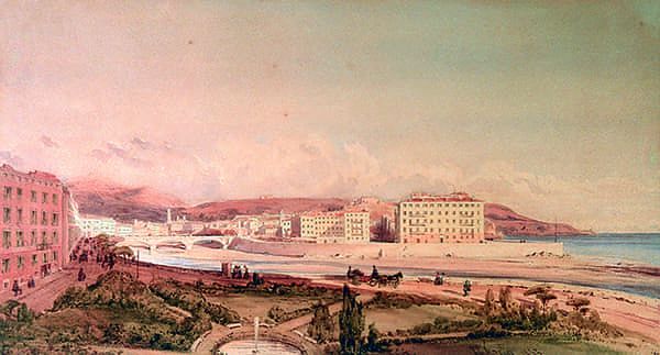 Vue de Nice et du Pont Neuf depuis le jardin public