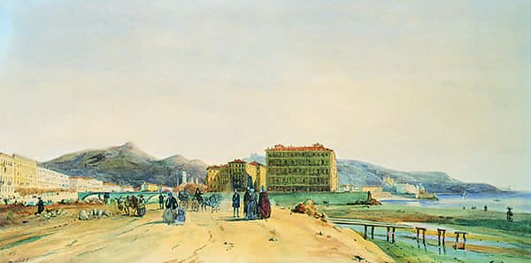 Vue de Nice depuis l’extrémité est de la promenade des Anglais.