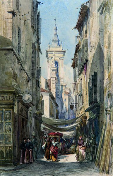 Titre : Vieux Nice, la rue Sainte-Réparate.- Jacques Guiaud