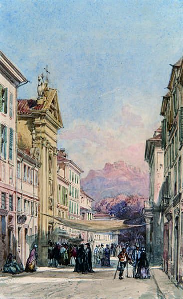 Titre : Vieux Nice, la rue Saint-François-de-Paule.- Jacques Guiaud