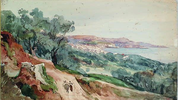 Titre : Vue de Nice depuis les hauteurs de La Bornala.- Jacques Guiaud