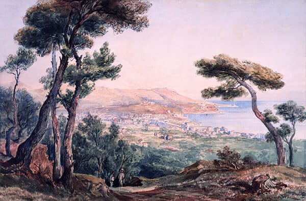 Titre : Vue de Nice depuis les hauteurs de Saint-Philippe.- Jacques Guiaud