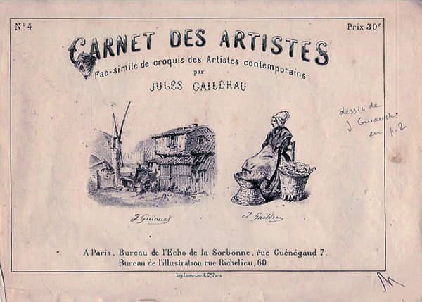 Carnet des artistes, fac-similé de croquis des artistes contemporains par Jules Gaildrau.