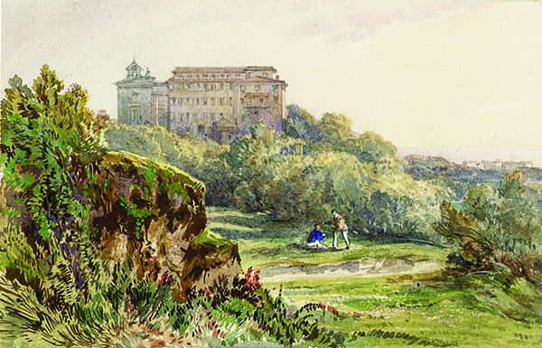 L’hôpital militaire de Carabacel. Aquarelle de Jacques Guiaud.