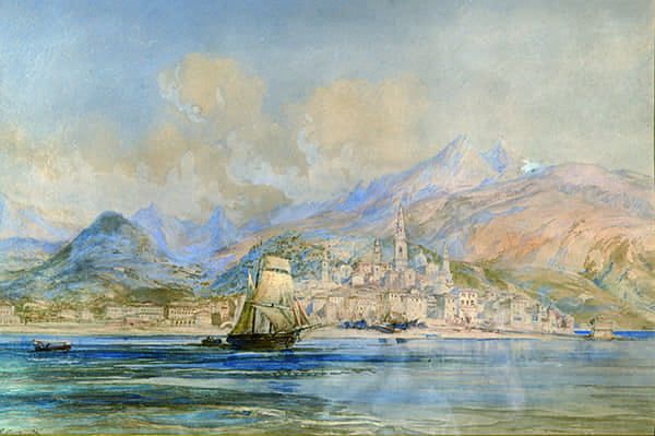 Titre : Vue de Menton depuis le large.- Jacques Guiaud